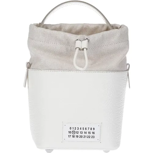 Leather Bucket Bag with Shoulder Strap , female, Sizes: ONE SIZE - Maison Margiela - Modalova