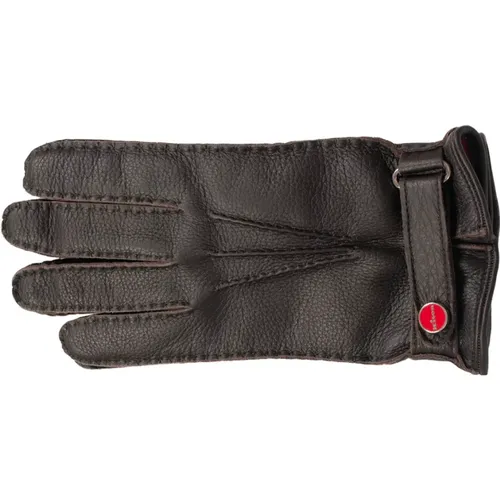 Smooth Grain Leather Mens Gloves , male, Sizes: 9 UK, 9 1/2 UK - Kiton - Modalova