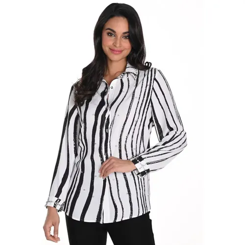 Elegant Shirt with Black/ Print , female, Sizes: XL, M, L, 2XL, S - Frank Lyman - Modalova