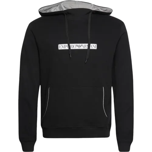 Logo Printed Hooded Sweatshirt - Stylish and Comfortable , male, Sizes: M, S - Emporio Armani - Modalova