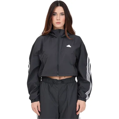 Schwarze und weiße zukünftige Ikonen 3 Streifen Damenjacke - Adidas - Modalova