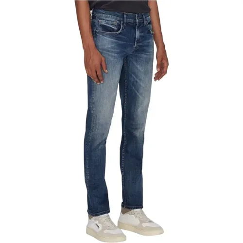 Forallmankind Slimmy Tapered Stretch Tek Riptide , male, Sizes: W30, W32 - 7 For All Mankind - Modalova