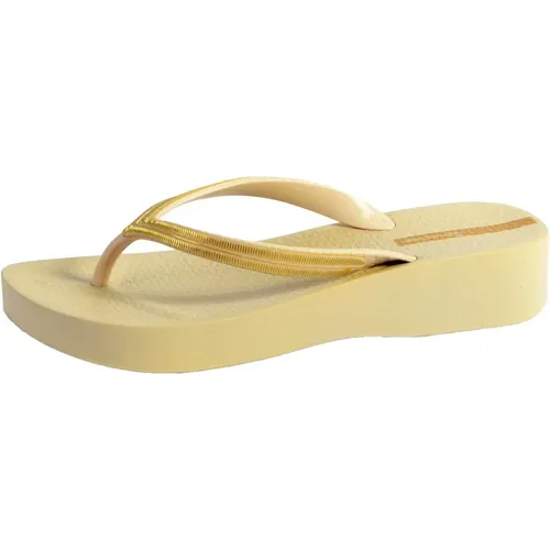 Gold Mesh Keil Flip Flops , Damen, Größe: 40 EU - Ipanema - Modalova