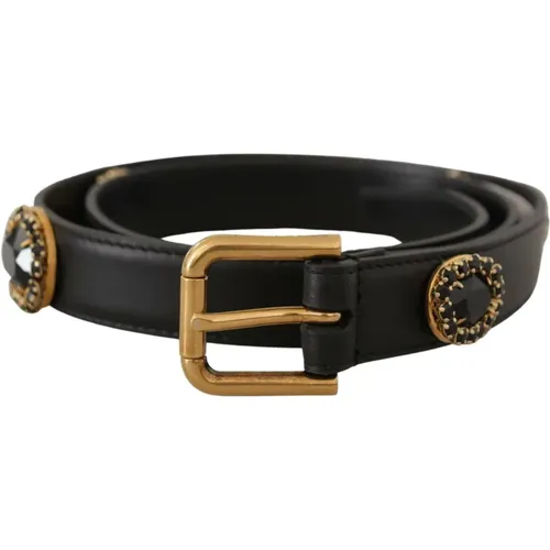 Elegant Leather Logo Belt , female, Sizes: 85 CM - Dolce & Gabbana - Modalova