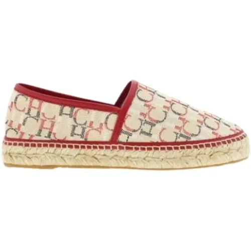 Red Initials Canvas Espadrilles , female, Sizes: 5 UK, 6 UK - Carolina Herrera - Modalova