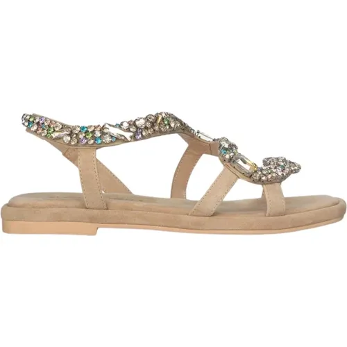 Rhinestone Snake Flat Sandal , Damen, Größe: 40 EU - Alma en Pena - Modalova