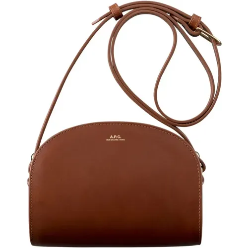 Mini Demi-Lune Leather Shoulder Bag , female, Sizes: ONE SIZE - A.p.c. - Modalova