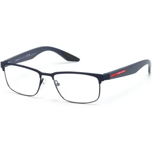Blaue Linea Rossa Optische Brille,Schwarze Optische Brille Stilvoll und Vielseitig - Prada - Modalova