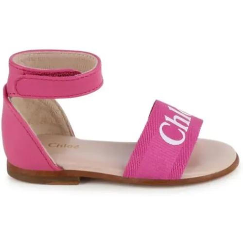 Fuchsia Leder Kinder Sandalen - Chloé - Modalova