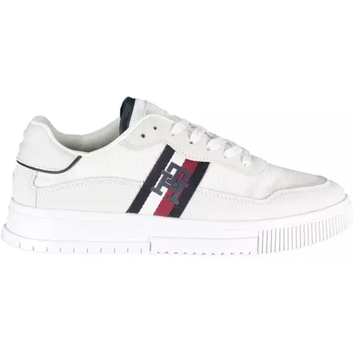 Weiße Sneakers mit Kontrastierenden Details , Herren, Größe: 44 EU - Tommy Hilfiger - Modalova