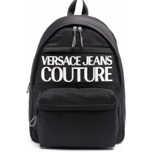 Schwarzer Herrenrucksack mit Logo - Versace Jeans Couture - Modalova