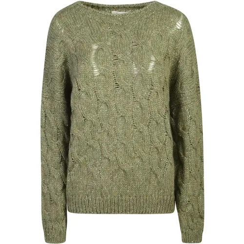 Grüner Sweatshirt Aw24 Damenmode - Le Tricot Perugia - Modalova