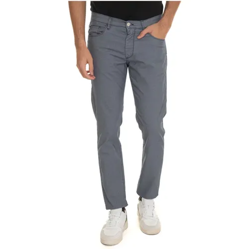 Slim-Fit Texturierte 5-Pocket Hose , Herren, Größe: M - Harmont & Blaine - Modalova