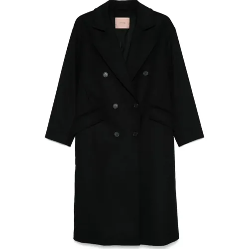 Wool Blend Long Coat , female, Sizes: S, XS - Twinset - Modalova