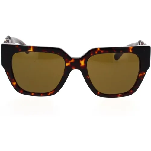 Bold Square Sunglasses with Knit Arms , unisex, Sizes: 53 MM - Versace - Modalova