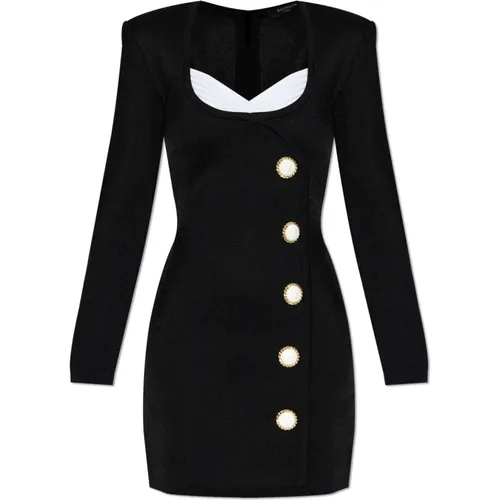 Dress with Buttons , female, Sizes: XS - Balmain - Modalova