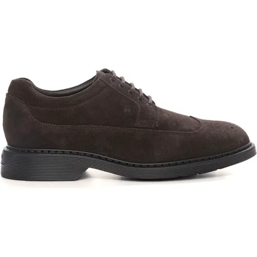 Wildleder Wing Cap Derby Schuhe , Herren, Größe: 44 EU - Hogan - Modalova