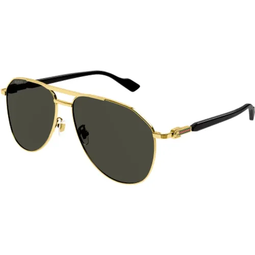 Vintage Style Sonnenbrille Gold Grau - Gucci - Modalova