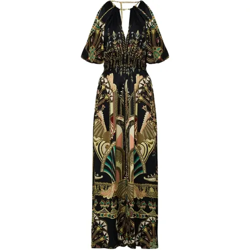 Nefertari Silk Long Dress , female, Sizes: M, S - Camilla - Modalova