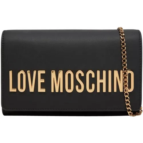 Schwarze Umhängetasche, Magnetischer Verschluss - Love Moschino - Modalova