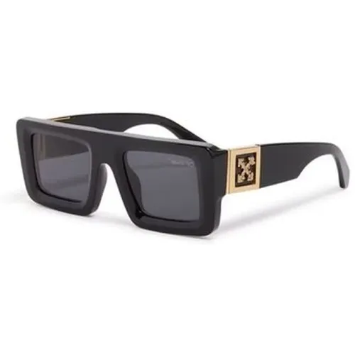 Sleek Metal Sunglasses , unisex, Sizes: 51 MM - Off White - Modalova