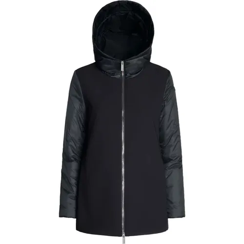 Schwarze Daunenjacke mit Reißverschluss , Damen, Größe: M - RRD - Modalova