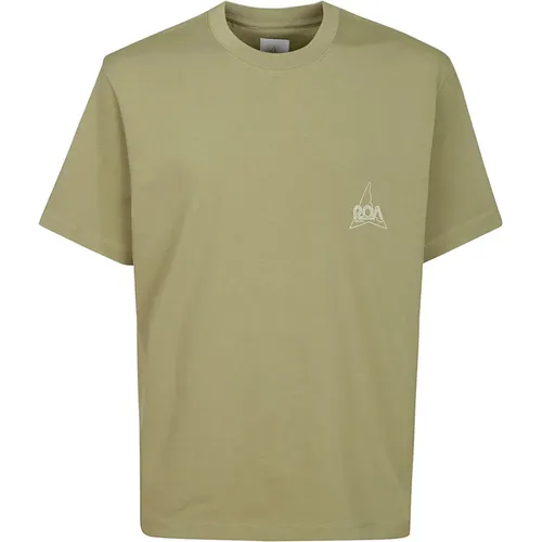 Half-sleeve Cotton T-Shirt with Logo Print , male, Sizes: M, L - ROA - Modalova