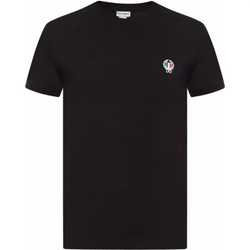 Cotton Logo T-Shirt , male, Sizes: L - Dolce & Gabbana - Modalova