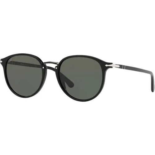 Schwarz/Grau Grüne Sonnenbrille , Herren, Größe: 54 MM - Persol - Modalova