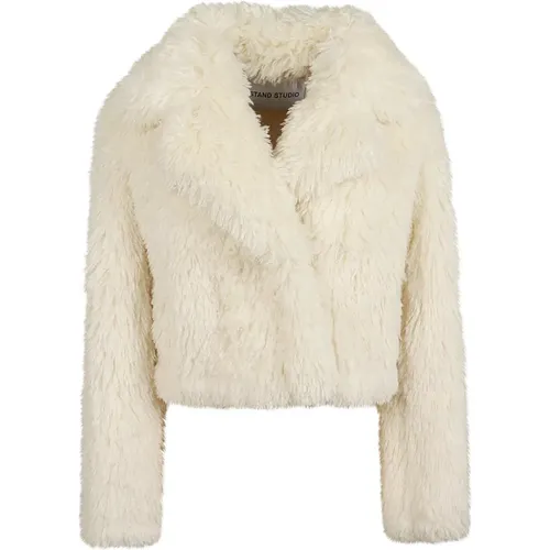 Luxurious Faux Fur Shearling Jacket , female, Sizes: 2XS, XS - Stand Studio - Modalova