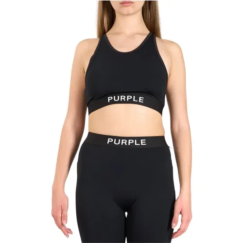 Nylonstrick-Bralette-Crop-Top , Damen, Größe: L - Purple Brand - Modalova