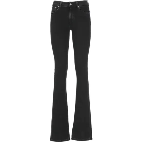 Cotton Womans Jeans with Jewel Buttons , female, Sizes: W28, W30, W25, W29 - Dondup - Modalova