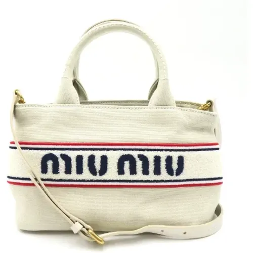 Pre-owned Canvas handbags , female, Sizes: ONE SIZE - Miu Miu Pre-owned - Modalova