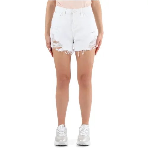 Denim Distressed Shorts mit Fünf Taschen , Damen, Größe: W28 - Guess - Modalova