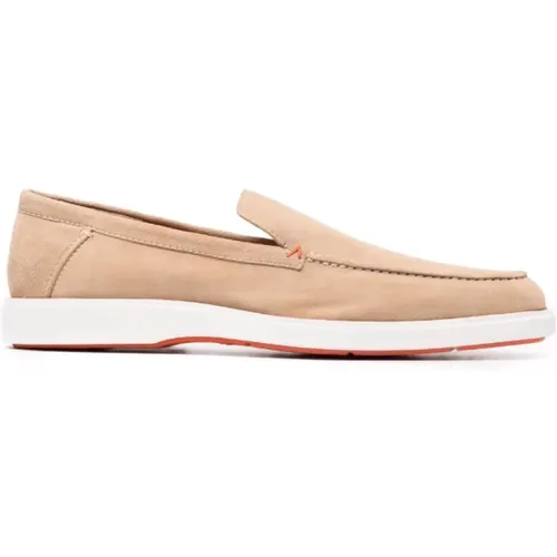 Slip-on suede loafers , female, Sizes: 8 UK - Santoni - Modalova