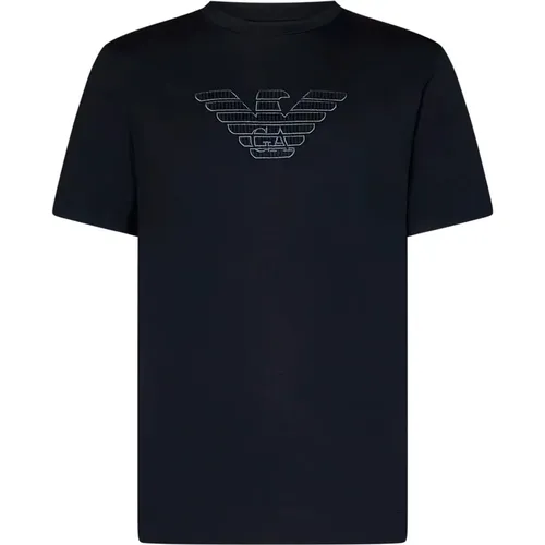 Logo Embroidered T-Shirt , male, Sizes: XL, S, 2XL, M, L - Emporio Armani - Modalova