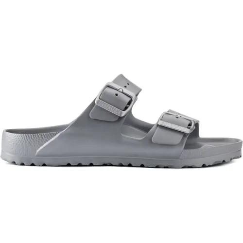 Arizona Eva Narrow Metallic Silver Sandals , male, Sizes: 3 UK, 4 UK, 6 UK, 5 UK, 2 UK - Birkenstock - Modalova