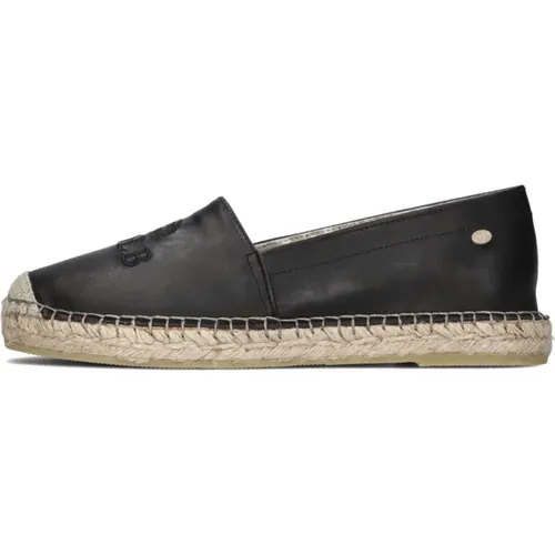 Schwarze Leder Espadrilles Stilvolles Modell , Damen, Größe: 38 EU - Fred de la Bretoniere - Modalova