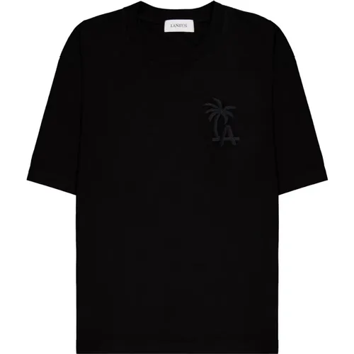 Schwarzes Palm Logo T-Shirt Laneus - Laneus - Modalova
