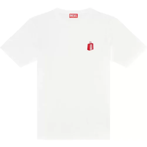 T-Shirt mit -Taschen-Print , Herren, Größe: 2XL - Diesel - Modalova