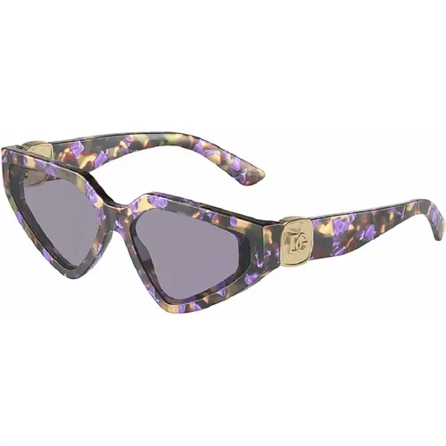 Perlblaue Sonnenbrille mit grauen Gläsern - Dolce & Gabbana - Modalova