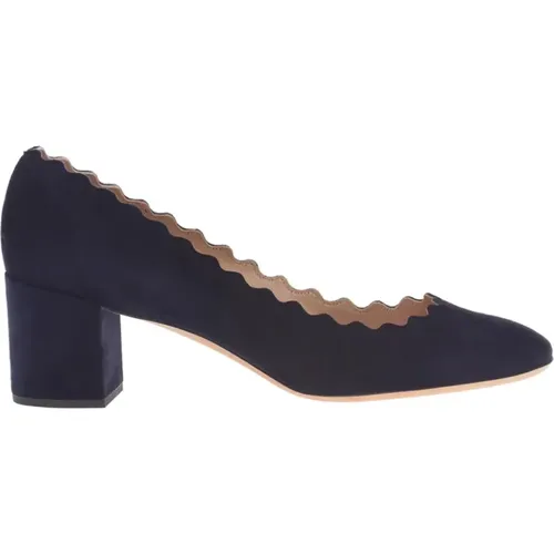 Lauren Scalloped Edge Heeled Shoes , female, Sizes: 2 UK - Chloé - Modalova