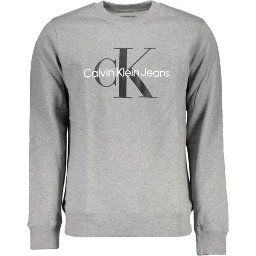 Herren Grauer Sweatshirt Langarm Logo , Herren, Größe: XL - Calvin Klein - Modalova