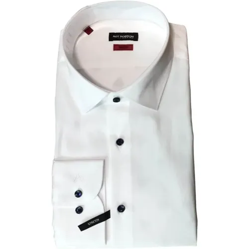 White Slim Fit Formal Shirt , male, Sizes: 4XL, L, 2XL, 3XL, XL - ROY Robson - Modalova