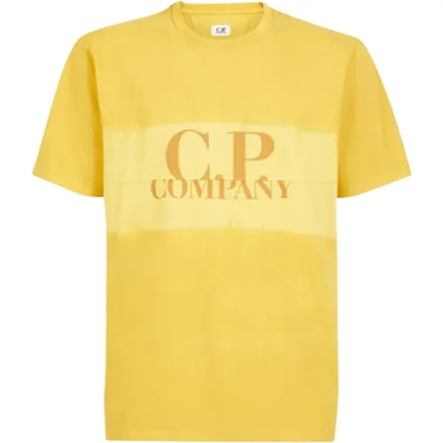 Jersey T-Shirt With Tie-Dye Logo , male, Sizes: XL, L, M, S - C.P. Company - Modalova