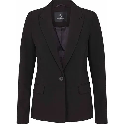 Schwarzer Blazer mit Klappentaschen , Damen, Größe: M - Bruuns Bazaar - Modalova