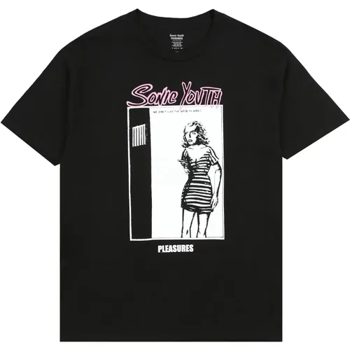 Baumwoll-Print T-Shirt , Herren, Größe: M - Pleasures - Modalova