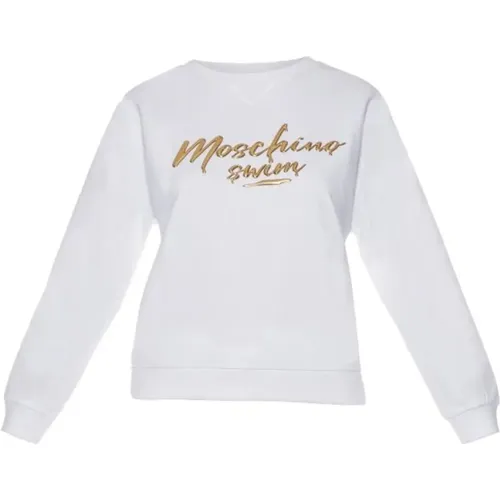 Long Sleeve Logo Sweatshirt Swim , female, Sizes: L, S, M - Moschino - Modalova