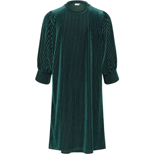 Gestreiftes Kurzes Kleid Garten Topiary , Damen, Größe: 2XL - Kaffe - Modalova