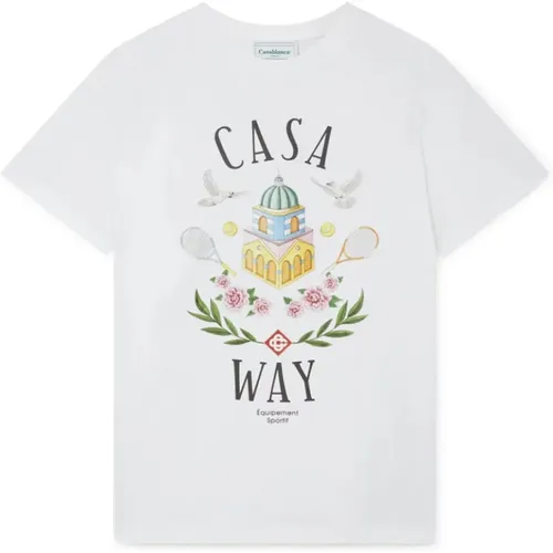 Casa Way Cotton T-Shirt , male, Sizes: 2XL, M, S, XL - Casablanca - Modalova